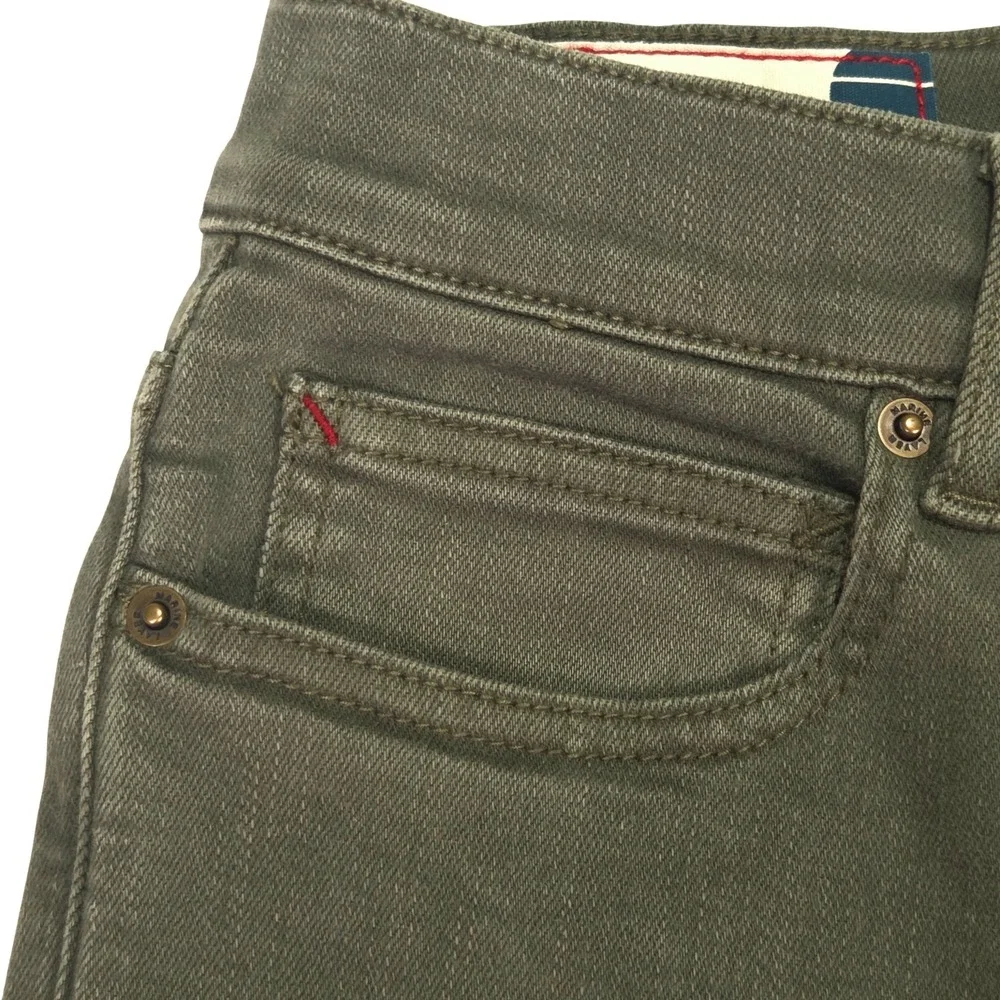 Marine Layer Slim Straight Pants Mens 30‎ Olive Green Denim Jeans Excellent